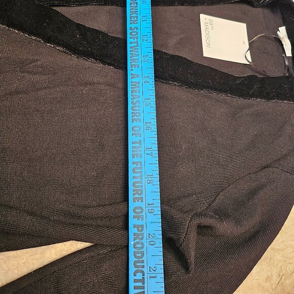 89th Madison Women's Black Velour Trim Open Cardigan Size: L - Picture 4 of 10